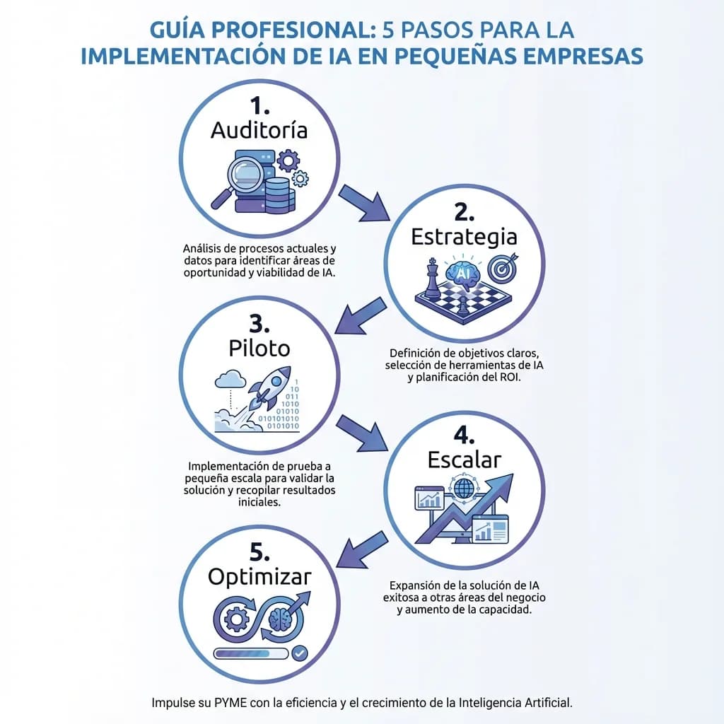 Infografía: proceso completo de recuperar carritos abandonados ia paso a paso para pymes
