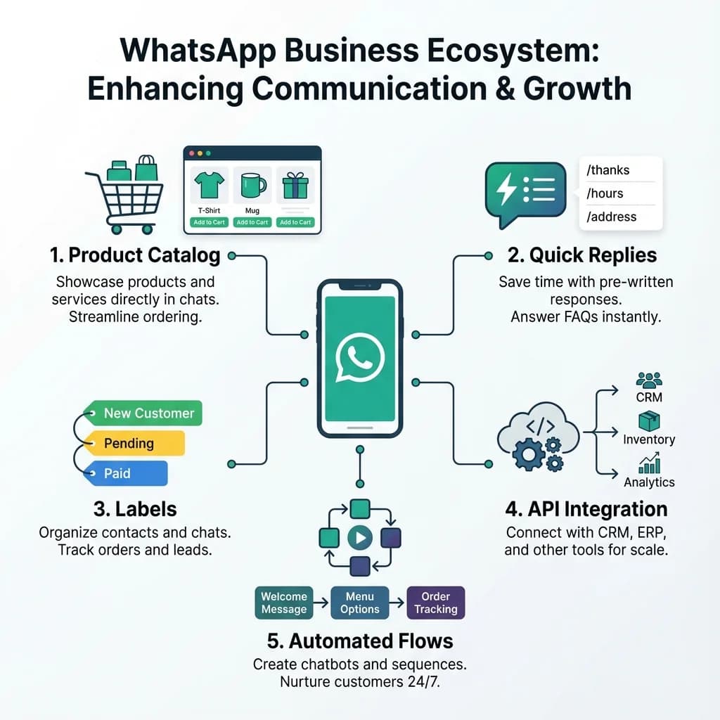 Infografía: proceso completo de whatsapp business guia pymes paso a paso para pymes